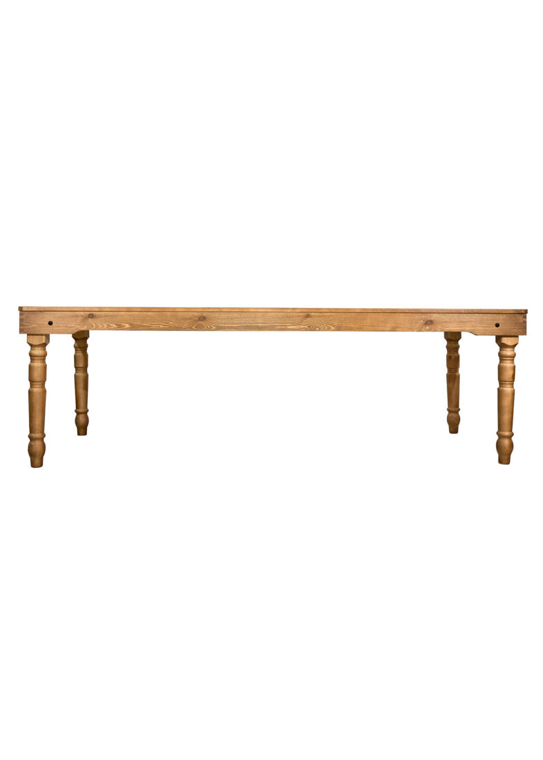 96" x 40" (8 Foot) Chestnut Rectangle Fluted Leg Wood Farm Table