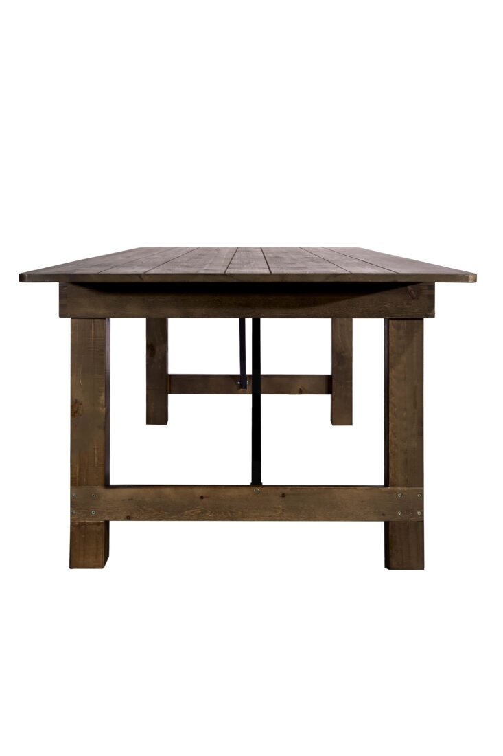 Fruitwood 8 Foot (96" x 40") Rectangle Farmhouse Table TFARMRT9640-FRUITWOOD-S-LEG-AX-T