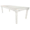 White Distressed Foot (96″ x 40″) Farm Table, Rectangle, Thin Fluted Leg