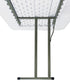 96" x 18" (8 Foot) White Rectangle Plastic Table