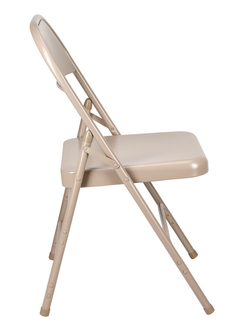 Beige Metal Folding Chair CFMBE-AX-T