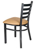 Ladder Back Restaurant Chair with Black Metal Frame and Tan Vinyl Seat