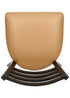 Ladder Back Restaurant Chair with Black Metal Frame and Tan Vinyl Seat