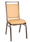 Tan Vinyl Copper Vein Steel Frame Square Back Banquet Chair