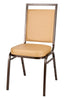 Tan Vinyl Copper Vein Steel Frame Square Back Banquet Chair