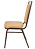 Tan Vinyl Copper Vein Steel Frame Square Back Banquet Chair