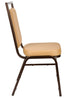 Tan Vinyl Copper Vein Steel Frame Square Back Banquet Chair