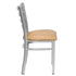 Chivari Ladder Back Restaurant Chair with Silver Frame and Tan Vinyl Seat CLMSVT-ZF-KT