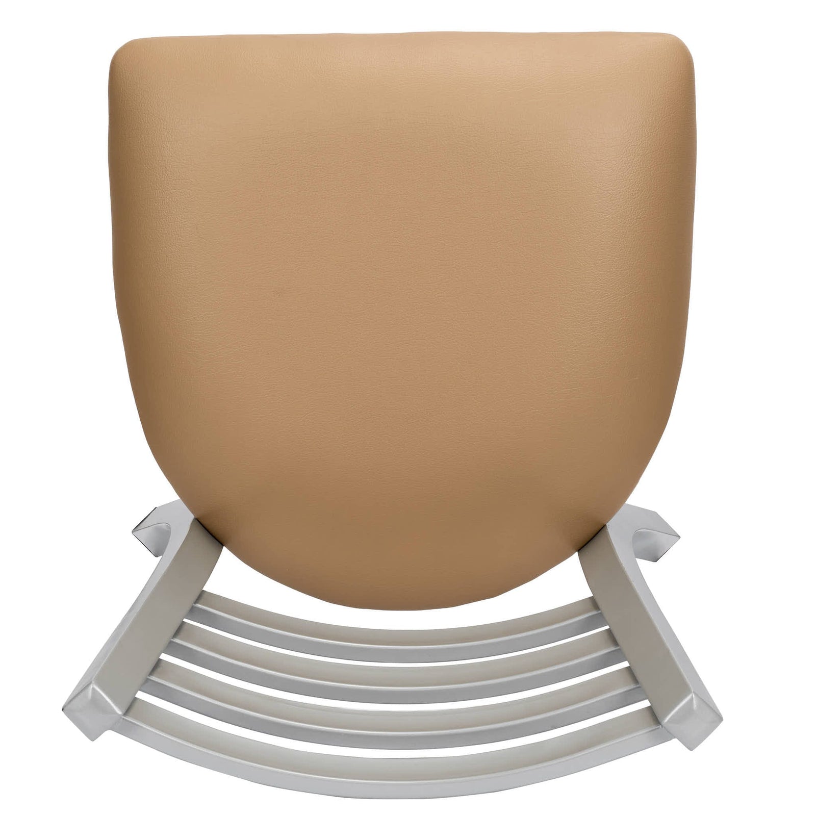 Chivari Ladder Back Restaurant Chair with Silver Frame and Tan Vinyl Seat CLMSVT-ZF-KT