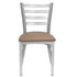 Chivari Ladder Back Restaurant Chair with Silver Frame and Taupe Vinyl Seat CLMSVTP-ZF-KT