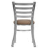 Chivari Ladder Back Restaurant Chair with Silver Frame and Taupe Vinyl Seat CLMSVTP-ZF-KT