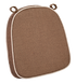 Light Brown with Beige Piping 2.5" Thick Chair Cushion - World's Best Cushions