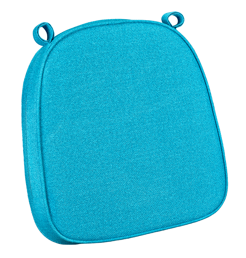 Teal with Teal Piping 2.5" Thick Chair Cushion - World's Best Cushions