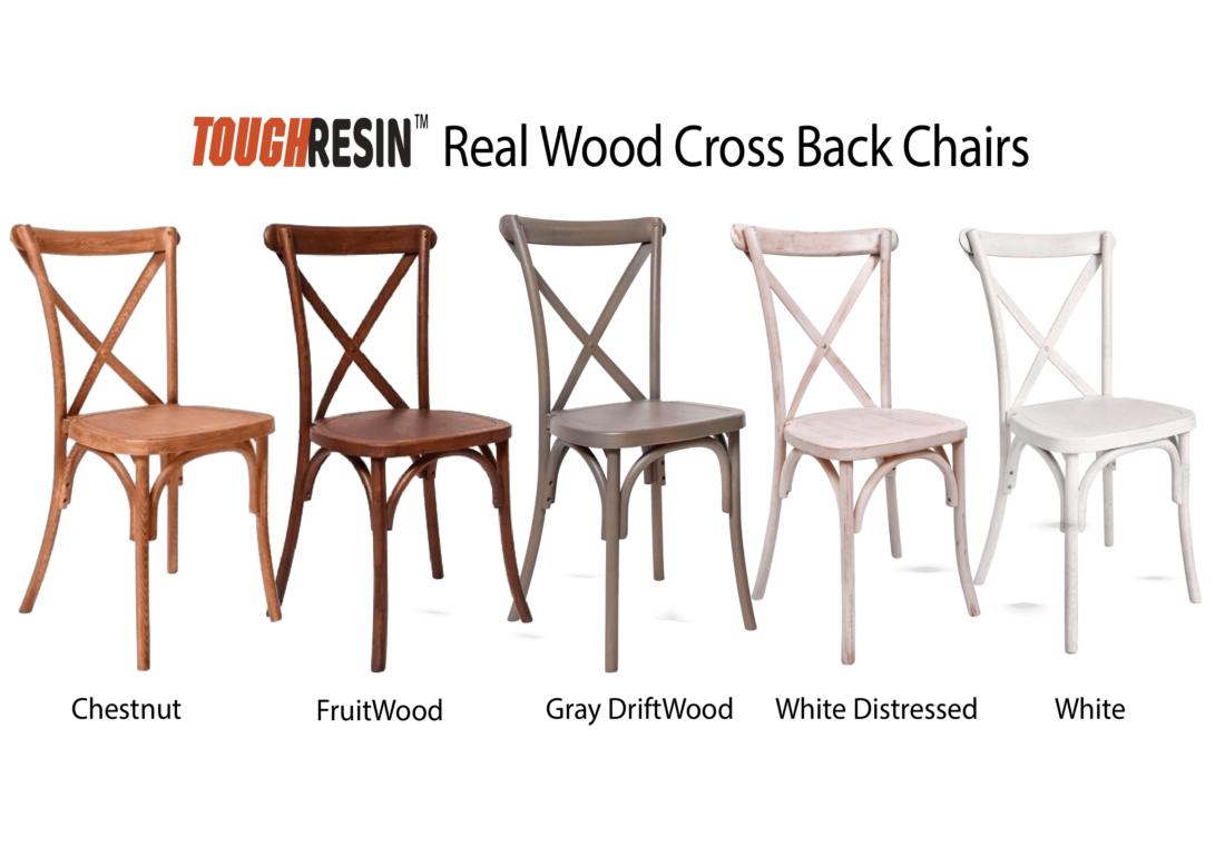 Chestnut ToughResin™ Cross Back Chair 32 Unit Bundle