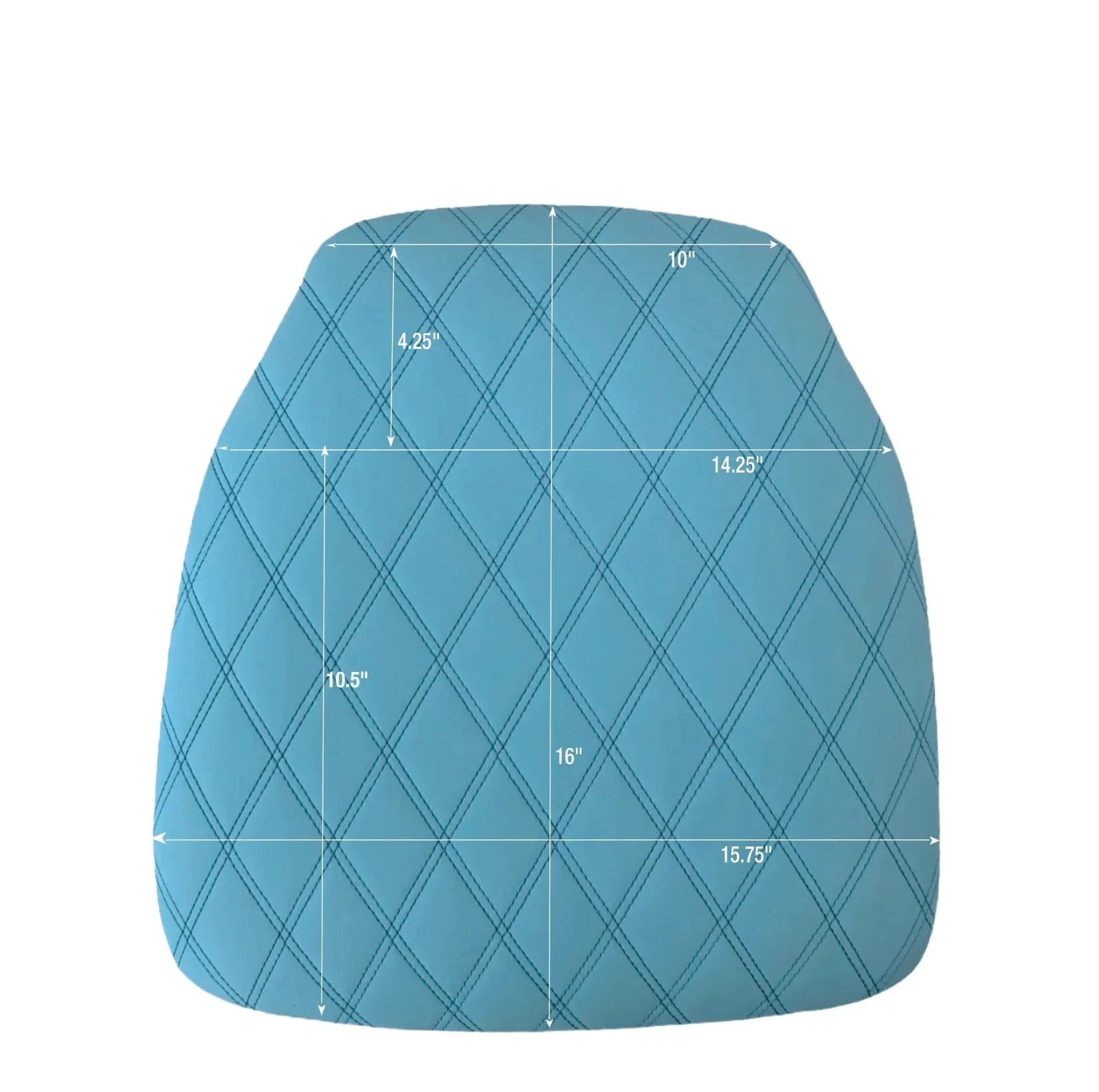 Turquoise Blue Panel Back Chiavari Cushion with Bentley Stitching and SlipNot™ Technology