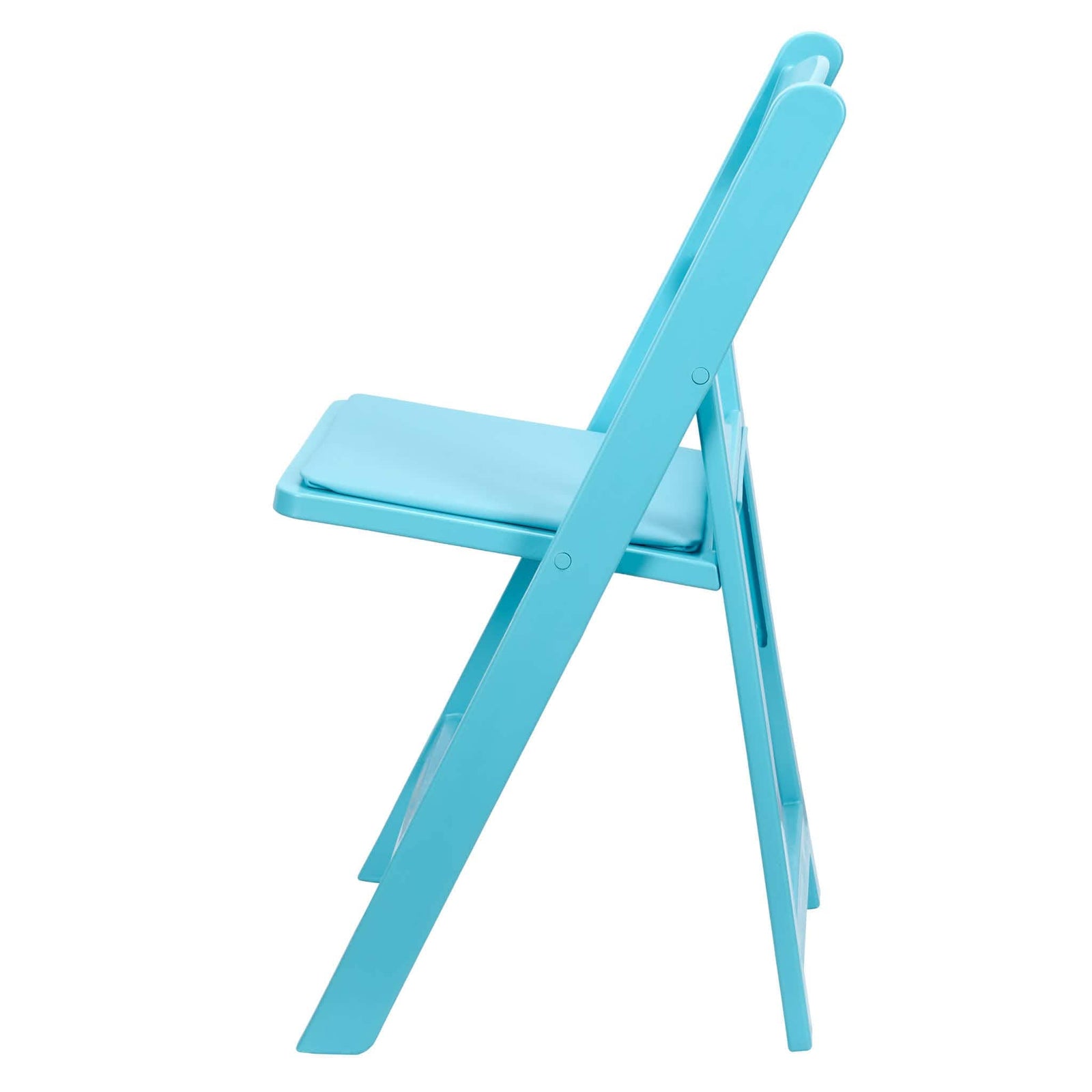 Turquoise Blue with Matching Seat Resin Steel Skeleton Folding Chair (Per Chair Price Shown - Sold only in Quantities of 4)