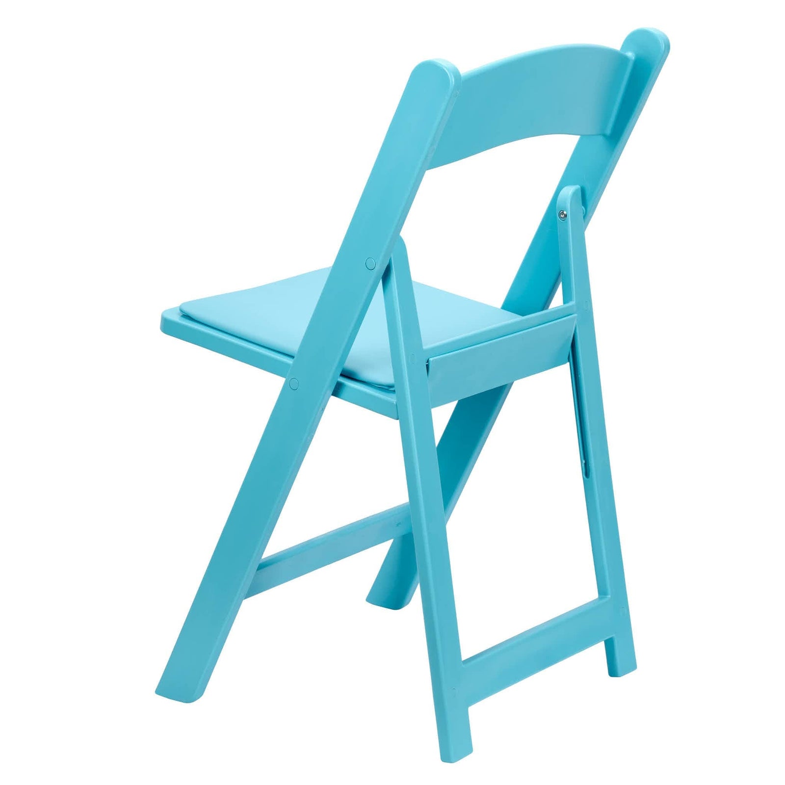 Turquoise Blue with Matching Seat Resin Steel Skeleton Folding Chair (Per Chair Price Shown - Sold only in Quantities of 4)