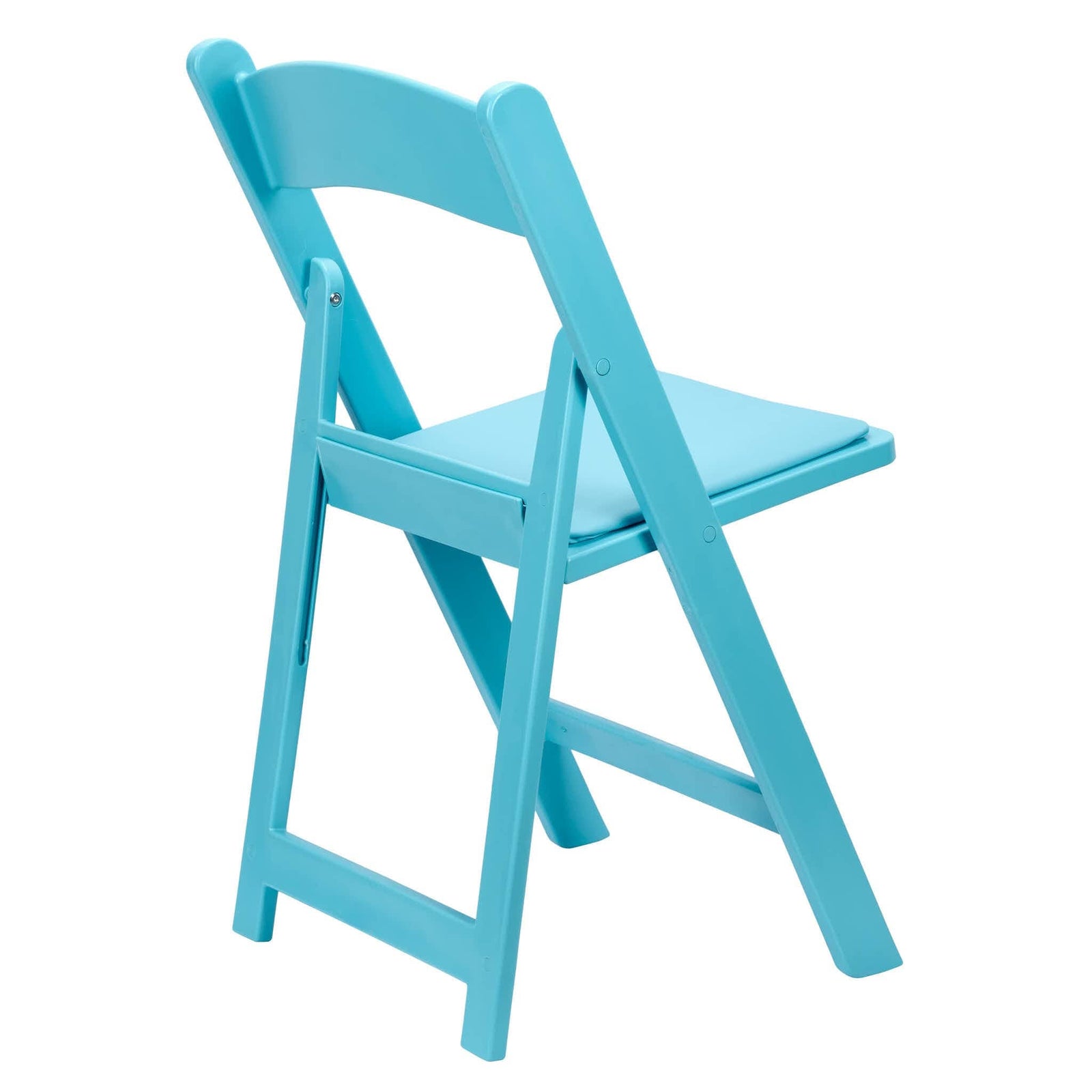 Turquoise Blue with Matching Seat Resin Steel Skeleton Folding Chair (Per Chair Price Shown - Sold only in Quantities of 4)
