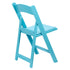 Turquoise Blue with Matching Seat Resin Steel Skeleton Folding Chair (Per Chair Price Shown - Sold only in Quantities of 4)