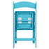 Turquoise Blue with Matching Seat Resin Steel Skeleton Folding Chair (Per Chair Price Shown - Sold only in Quantities of 4)