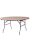 60" Round "Heavy Duty" Plywood Banquet Table with Metal Edge