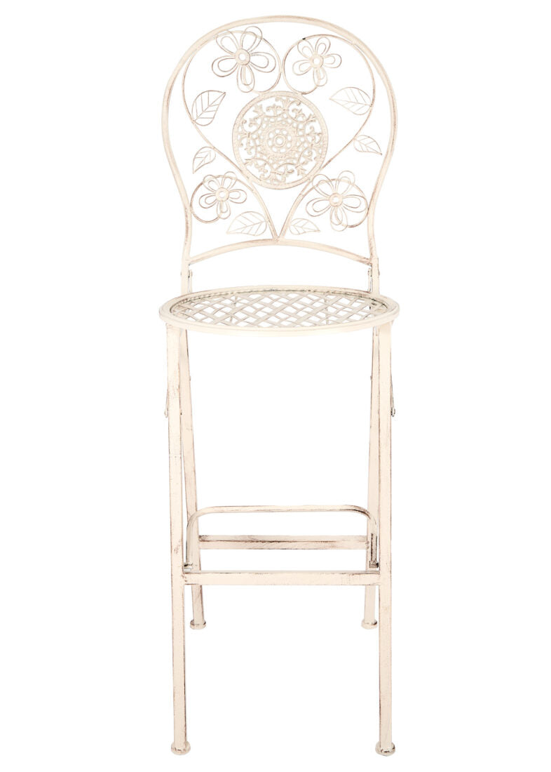 White Barcelona Bistro Barstool with Round Seat and Back by Chivari (Per Chair Price Shown – Sold only in Quantities of 2)