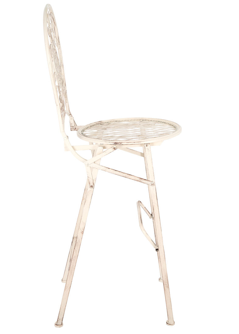 White Barcelona Bistro Barstool with Round Seat and Back by Chivari (Per Chair Price Shown – Sold only in Quantities of 2)