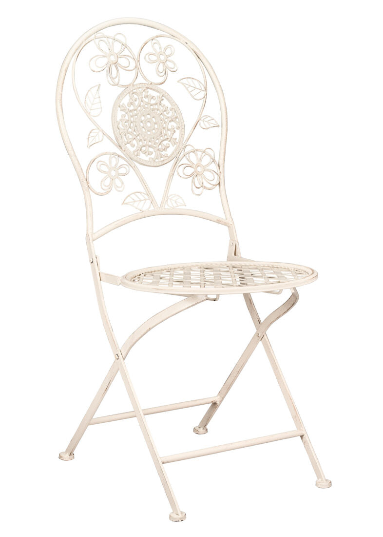 Barcelona Bistro Chair Antique White, with Round Seat and Back CBBMRW-AX-T