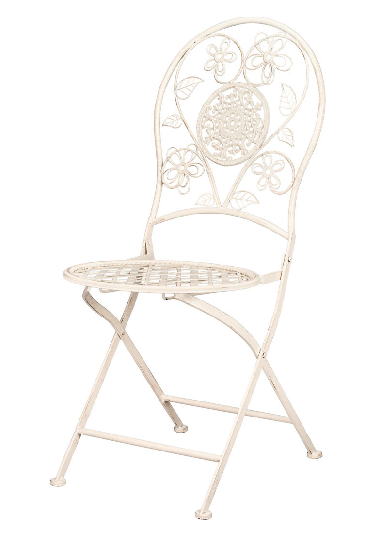 Barcelona Bistro Chair Antique White, with Round Seat and Back CBBMRW-AX-T