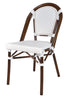 White on White, Dark Pipe Armless French Bistro Patio Dining Chair CBPWD-AX-T