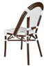 White on White, Dark Pipe Armless French Bistro Patio Dining Chair CBPWD-AX-T