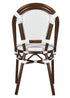 White on White, Dark Pipe Armless French Bistro Patio Dining Chair CBPWD-AX-T