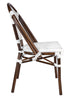 White on White, Dark Pipe Armless French Bistro Patio Dining Chair CBPWD-AX-T