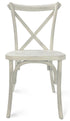 White Distressed Resin Cross Back Chair Front CXRWD-ZG-T