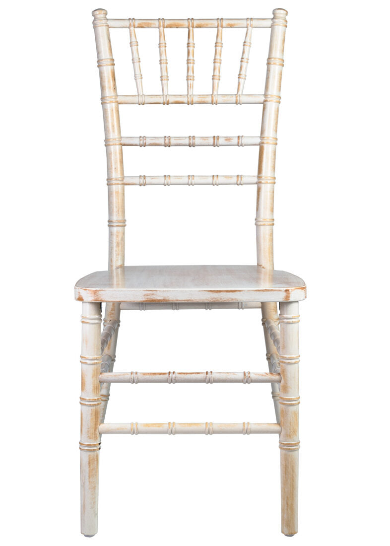 White Distressed ToughWood Chiavari Chair CCWWD-ZG-T