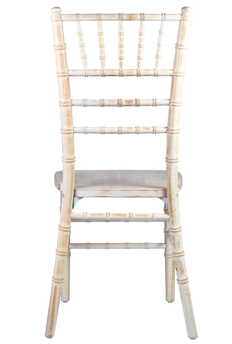 White Distressed ToughWood Chiavari Chair CCWWD-ZG-T