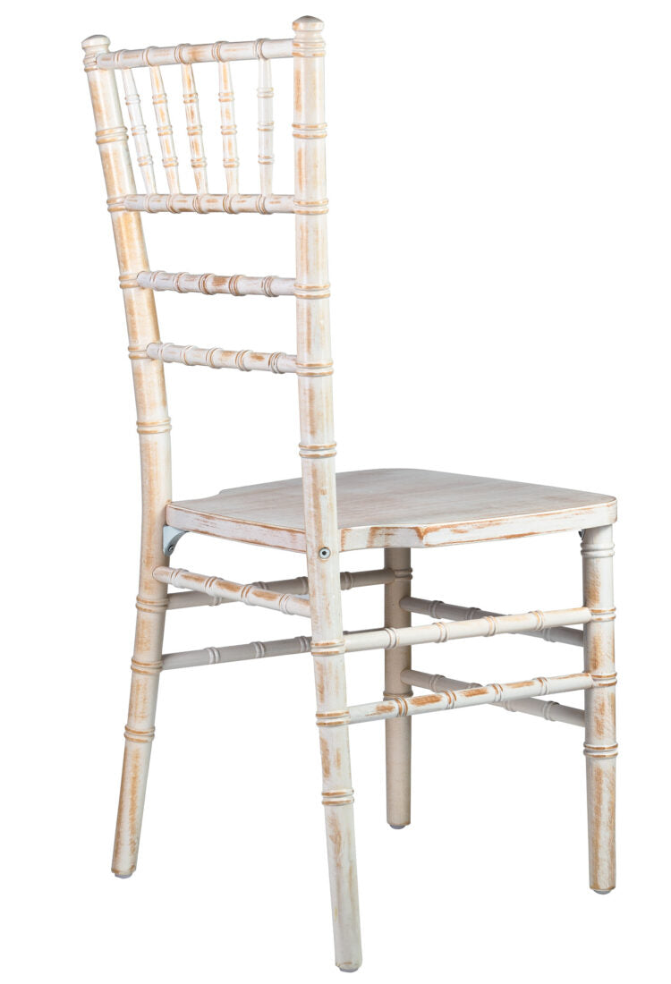 White Distressed ToughWood Chiavari Chair CCWWD-ZG-T