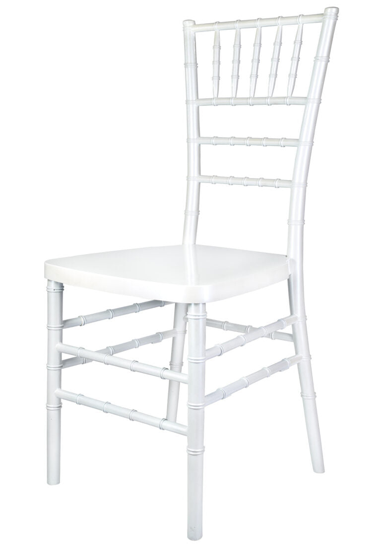 Sparkling Pearl White Resin Steel Skeleton Chiavari Chair CCRPWSP-STEEL-AX-T