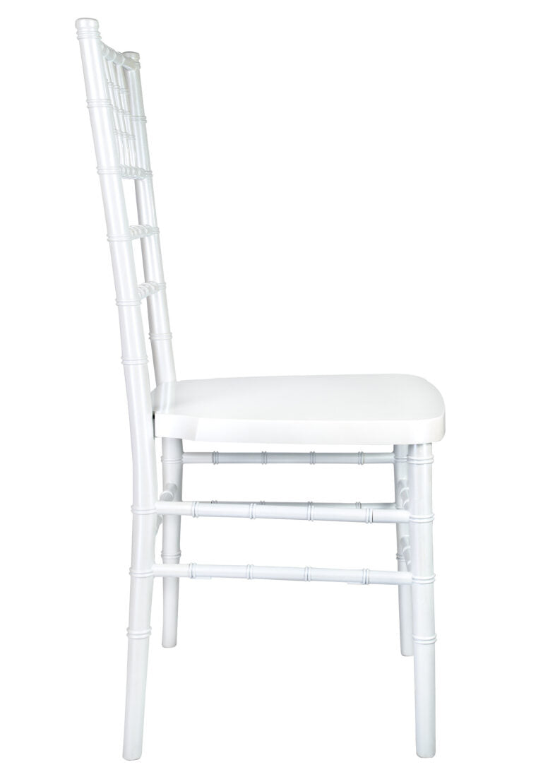 Sparkling Pearl White Resin Steel Skeleton Chiavari Chair CCRPWSP-STEEL-AX-T