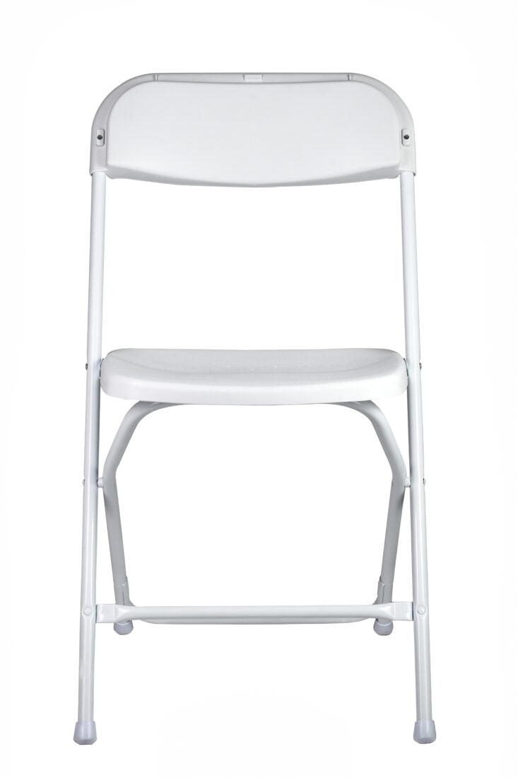 White Folding Chair (Steel-Poly Chair) by Chiavari CFPW-AX-T