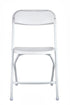 White Folding Chair (Steel-Poly Chair) by Chiavari, Minimum 660 lbs. Capacity CFPW-CX-T