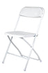 White Folding Chair (Steel-Poly Chair) by Chiavari, Minimum 660 lbs. Capacity CFPW-CX-T