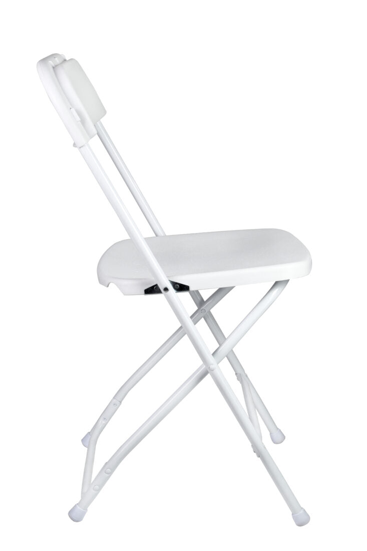 White Folding Chair (Steel-Poly Chair) by Chiavari CFPW-AX-T