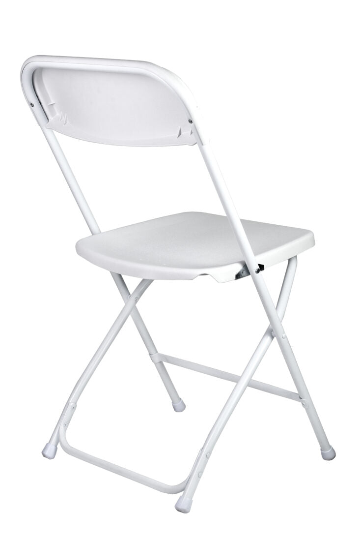 White Folding Chair (Steel-Poly Chair) by Chiavari CFPW-AX-T