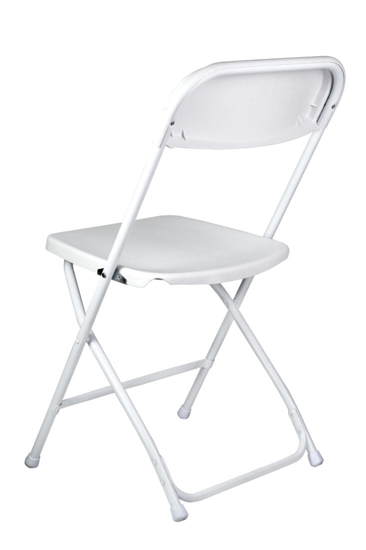 White Folding Chair (Steel-Poly Chair) by Chiavari CFPW-AX-T