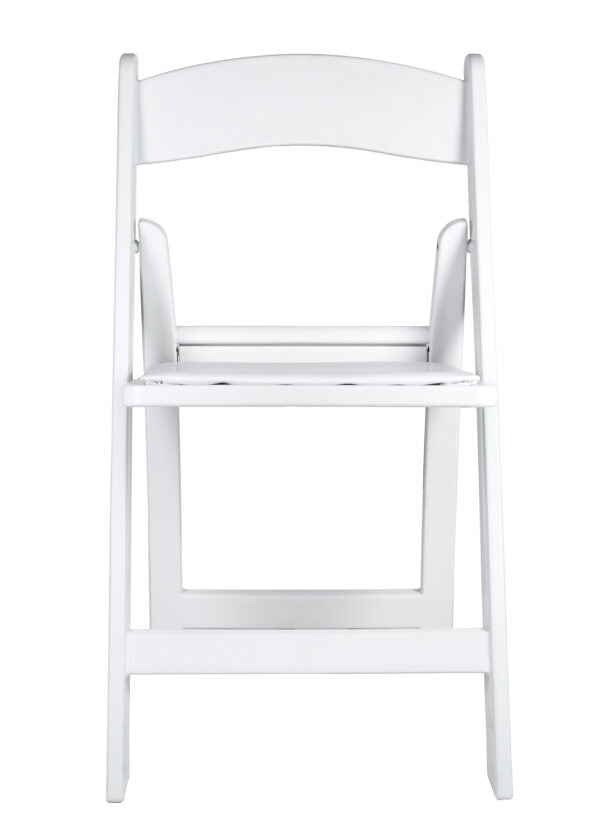 White with White Vinyl Cushion Resin Steel Skeleton™ Folding Chair