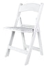 White with White Vinyl Cushion Resin Steel Skeleton™ Folding Chair