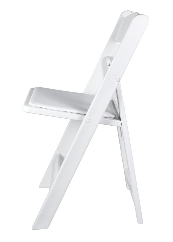 White with White Vinyl Cushion Resin Steel Skeleton™ Folding Chair