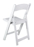 White with White Vinyl Cushion Resin Steel Skeleton™ Folding Chair