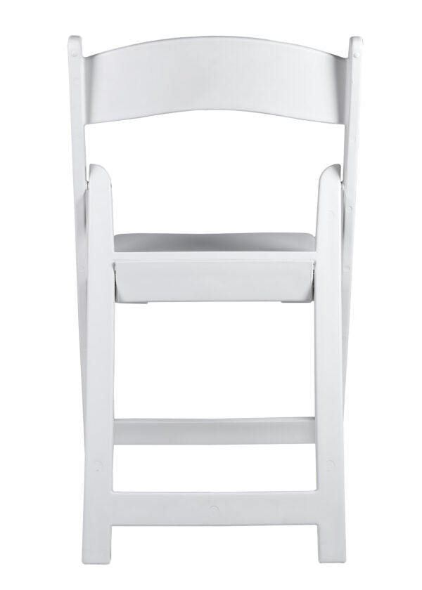 White with White Vinyl Cushion Resin Steel Skeleton™ Folding Chair